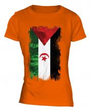 Western Sahara Grunge Flag Ladies T-Shirt