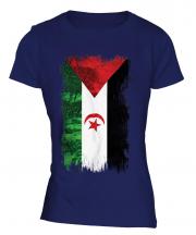 Western Sahara Grunge Flag Ladies T-Shirt