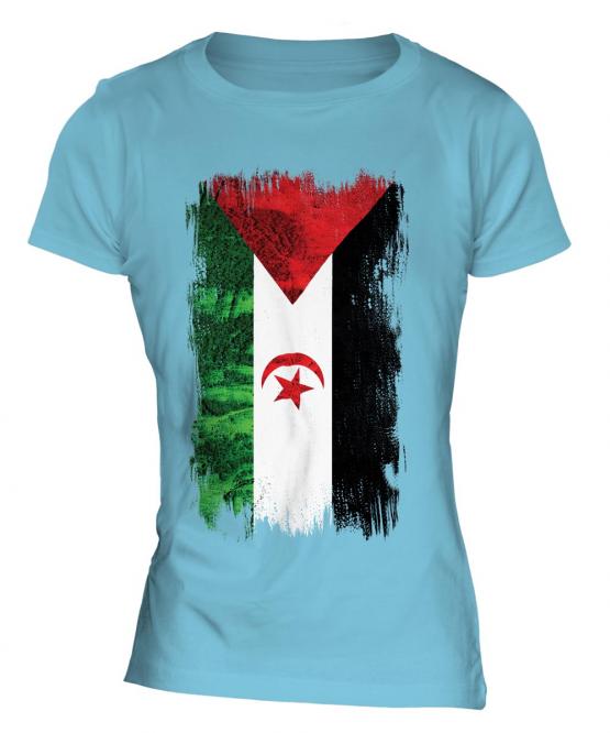 Western Sahara Grunge Flag Ladies T-Shirt