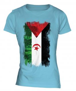 Western Sahara Grunge Flag Ladies T-Shirt