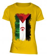Western Sahara Grunge Flag Ladies T-Shirt