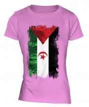 Western Sahara Grunge Flag Ladies T-Shirt