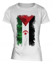 Western Sahara Grunge Flag Ladies T-Shirt