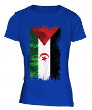 Western Sahara Grunge Flag Ladies T-Shirt