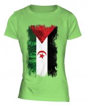 Western Sahara Grunge Flag Ladies T-Shirt