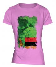Zambia Grunge Flag Ladies T-Shirt