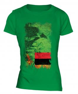 Zambia Grunge Flag Ladies T-Shirt
