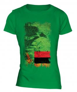 Zambia Grunge Flag Ladies T-Shirt