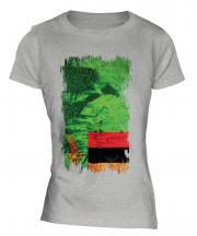 Zambia Grunge Flag Ladies T-Shirt