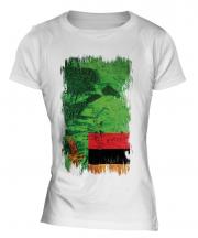 Zambia Grunge Flag Ladies T-Shirt