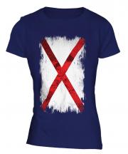 Alabama State Grunge Flag Ladies T-Shirt