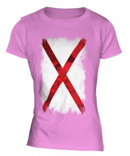 Alabama State Grunge Flag Ladies T-Shirt