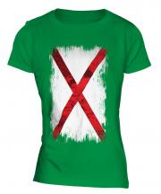 Alabama State Grunge Flag Ladies T-Shirt