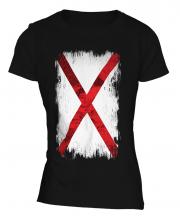 Alabama State Grunge Flag Ladies T-Shirt