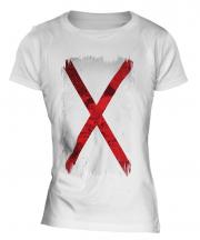 Alabama State Grunge Flag Ladies T-Shirt