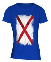 Alabama State Grunge Flag Ladies T-Shirt
