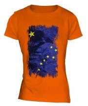 Alaska State Grunge Flag Ladies T-Shirt