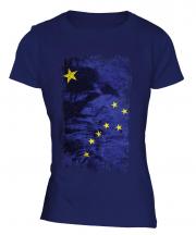 Alaska State Grunge Flag Ladies T-Shirt