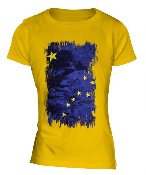 Alaska State Grunge Flag Ladies T-Shirt