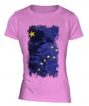 Alaska State Grunge Flag Ladies T-Shirt