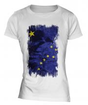 Alaska State Grunge Flag Ladies T-Shirt
