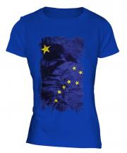 Alaska State Grunge Flag Ladies T-Shirt