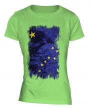 Alaska State Grunge Flag Ladies T-Shirt