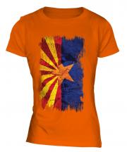 Arizona State Grunge Flag Ladies T-Shirt