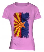 Arizona State Grunge Flag Ladies T-Shirt