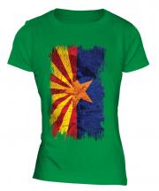 Arizona State Grunge Flag Ladies T-Shirt