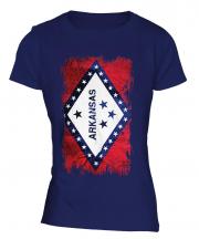Arkansas State Grunge Flag Ladies T-Shirt
