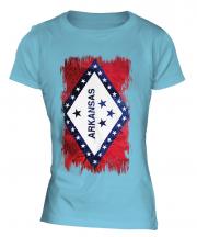Arkansas State Grunge Flag Ladies T-Shirt