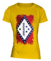 Arkansas State Grunge Flag Ladies T-Shirt