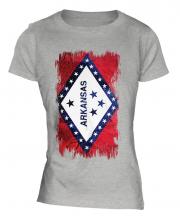 Arkansas State Grunge Flag Ladies T-Shirt