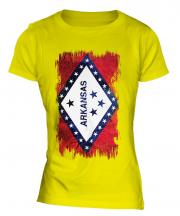Arkansas State Grunge Flag Ladies T-Shirt