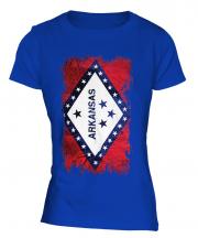 Arkansas State Grunge Flag Ladies T-Shirt