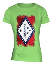 Arkansas State Grunge Flag Ladies T-Shirt