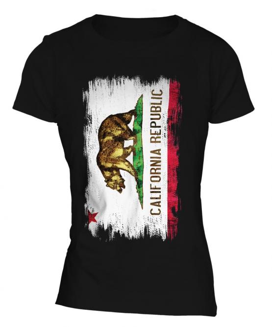 California State Grunge Flag Ladies T-Shirt
