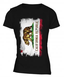 California State Grunge Flag Ladies T-Shirt