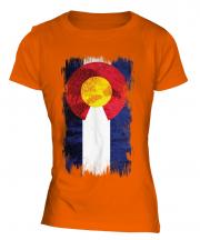 Colorado State Grunge Flag Ladies T-Shirt