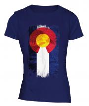 Colorado State Grunge Flag Ladies T-Shirt
