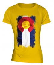 Colorado State Grunge Flag Ladies T-Shirt