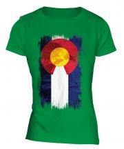 Colorado State Grunge Flag Ladies T-Shirt