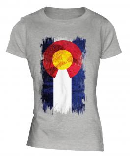 Colorado State Grunge Flag Ladies T-Shirt