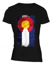 Colorado State Grunge Flag Ladies T-Shirt