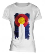 Colorado State Grunge Flag Ladies T-Shirt