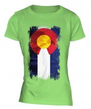 Colorado State Grunge Flag Ladies T-Shirt