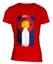 Colorado State Grunge Flag Ladies T-Shirt