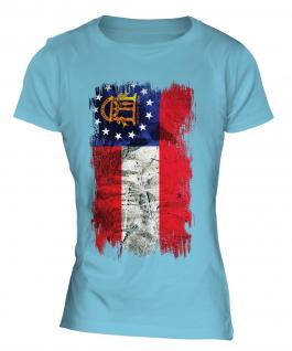Georgia State Grunge Flag Ladies T-Shirt