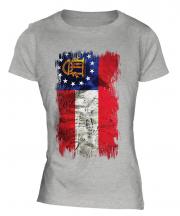 Georgia State Grunge Flag Ladies T-Shirt